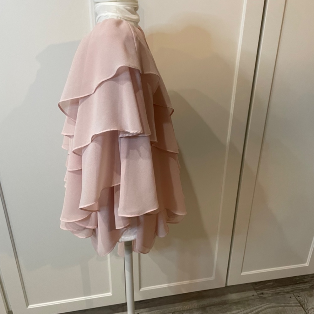 Scripted Blush one shoulder Ruffle Blouse - Picture 4 of 5